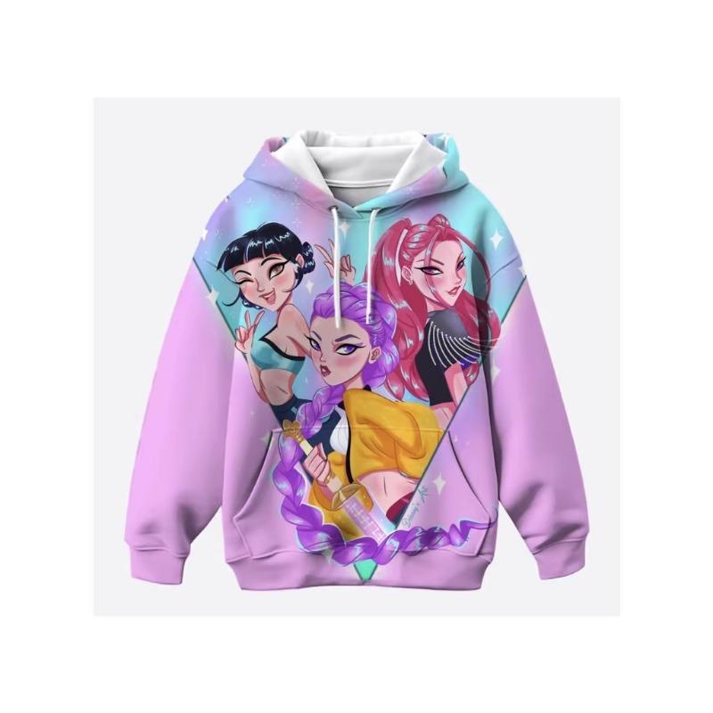 

Anime KPop Demon Hunters 3D Print Hoodies For Men Women Cartoon Sweatshirt Jogger Pullover Oversized Y2k Kids Tracksuit 100