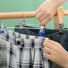 2pcs Stainless Steel Pants Hangers Space-Saving Multi-functional Non-Slip Hangers Adjustable Clothes Rack Household Closets