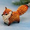 Adorable Small Fox Pocket Ornament Fine Craftsmanship Lifelike Handcrafted Animal Micro Landscape Resin Decoration