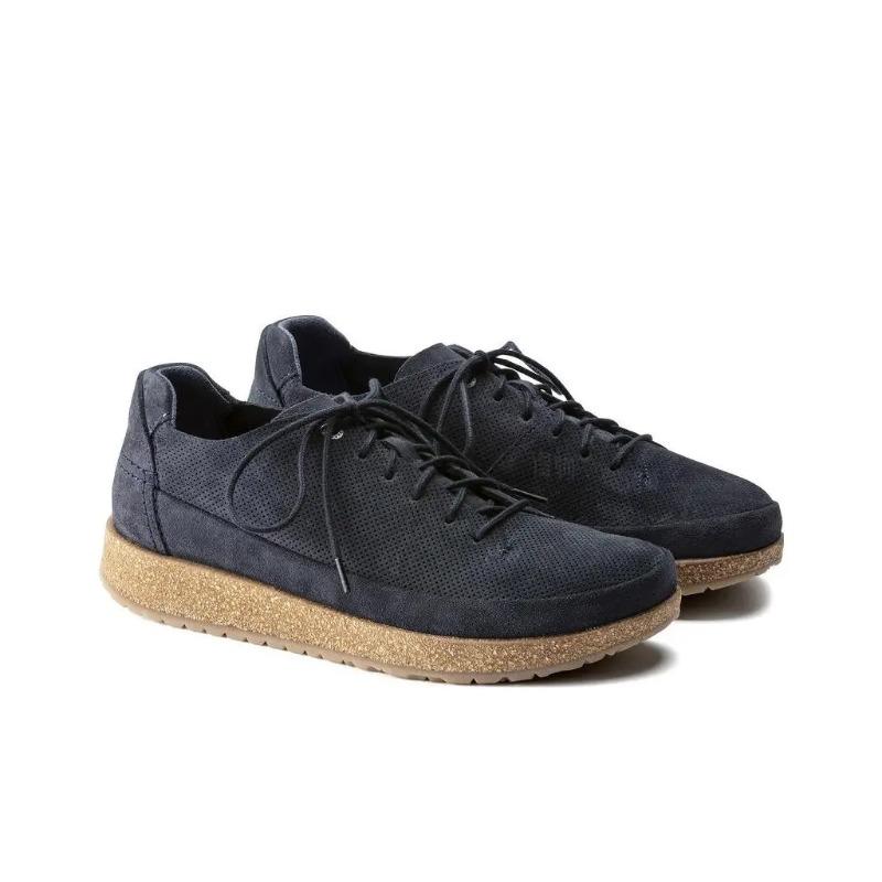 Birkenstock Split Suede Round Toe Lace Up Thick Sole Low Top Casual Shoes Midnight Blue Regular Fit Unisex 1022399 36