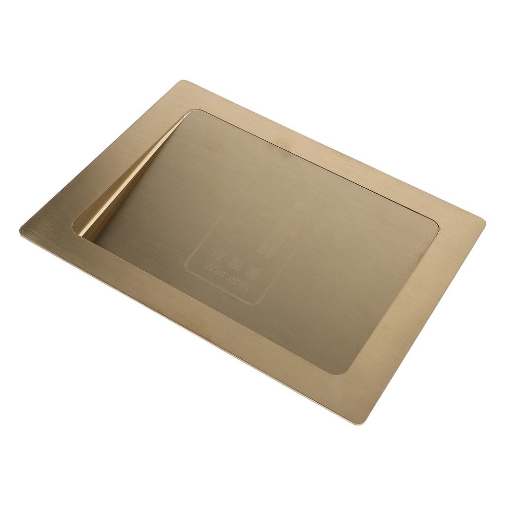 Stainless Steel Embedded Trash Can Lid Side Slot Design for Kitchen Cabinets Pantry Office Bathroom Built-in Countertop Bin