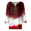 Women's Casual Fashion V-neck Loose Versatile Halloween Print Three-quarter Sleeve Top