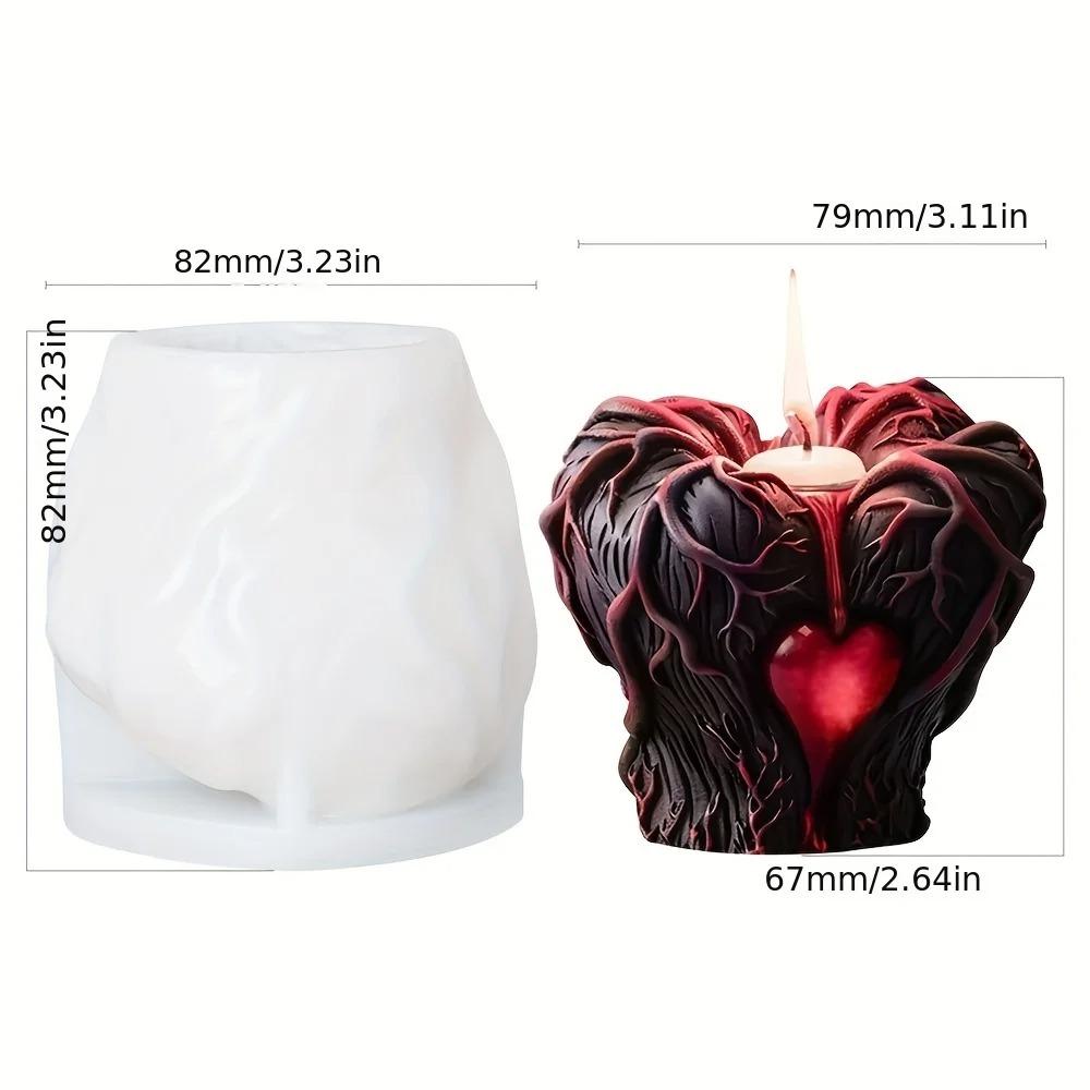 Ruční držení krevní cévy Srdce Pryskyřičná forma Halloween Monster Claws Svíčka lásky Silikonová forma Malování strašidelného domu Sada na výrobu svíček ze sádry