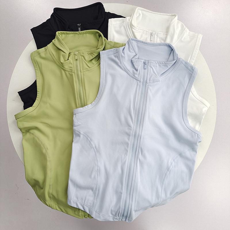 Gilet Sportivo da Donna Senza Maniche con Collo Rialzato ad Asciugatura Rapida per Corsa, Fitness e Yoga