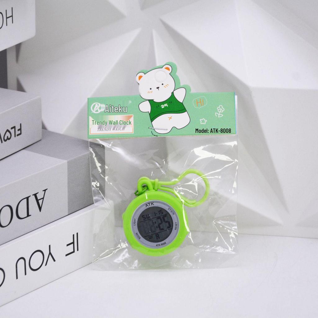 LCD Luminous Alarm Clock Keychain - Student Backpack Electronic Watch Pendant