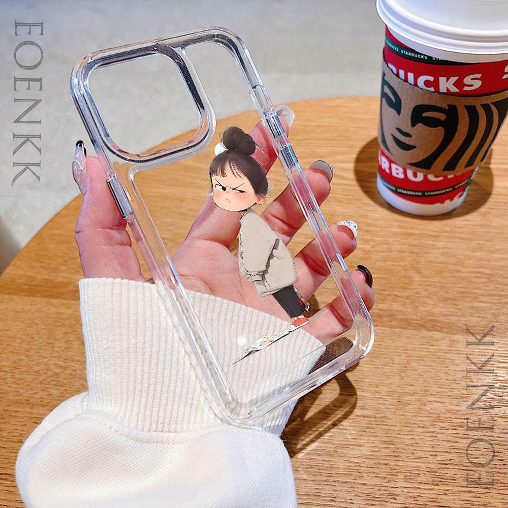 Cartoon Girl Transparent Phone Case For Samsung Galaxy S25 S24Ultra S23 S22 S21 S20 Note10 20 Plus Ultra FE A55 A35 A54 5G Cover