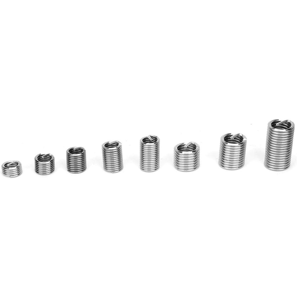 110Pcs M6 M8 Stainless Steel Threaded Insert Coiled Wire Screw Bushing Thread Set Helical Thread Recovery Kit