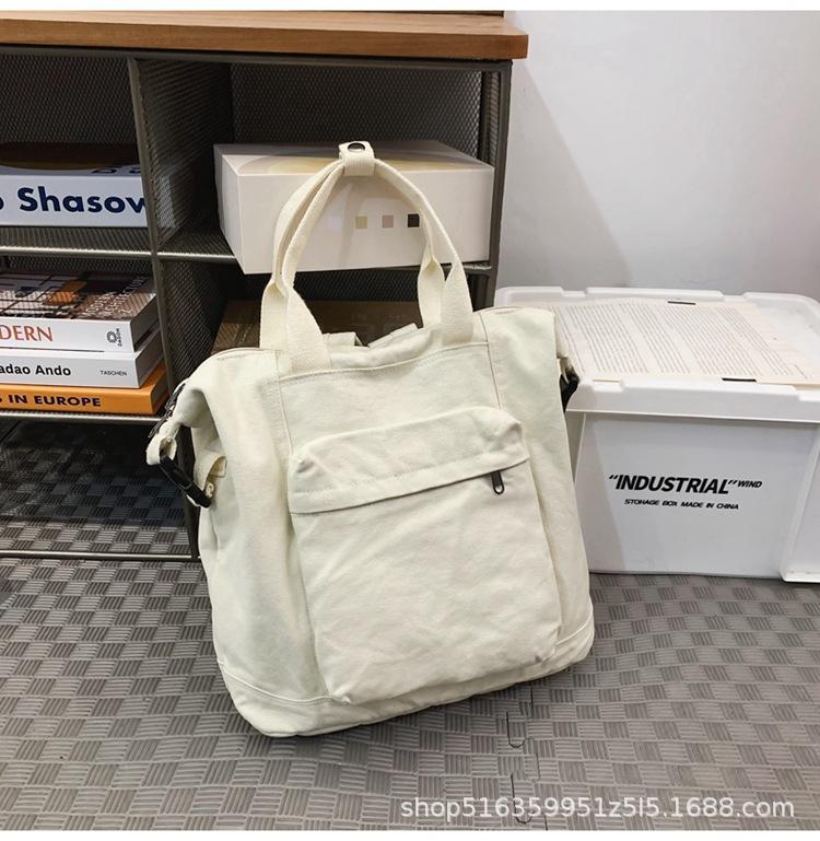 Schoolbag New Canvas Student School Bag Large Capacity Casual Versatile High School Student Handheld Backpack Personalized Washed Canvas Bag