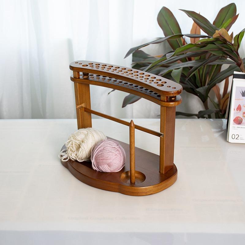 Wooden desktop crochet yarn beaded multi-layer storage rack Wool storage rack Desktop crochet rack