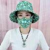 Sunscreen sun hat, mask integrated face cover, dust-proof ultraviolet light outdoor tea picking sun hat, small fragrance and versatile