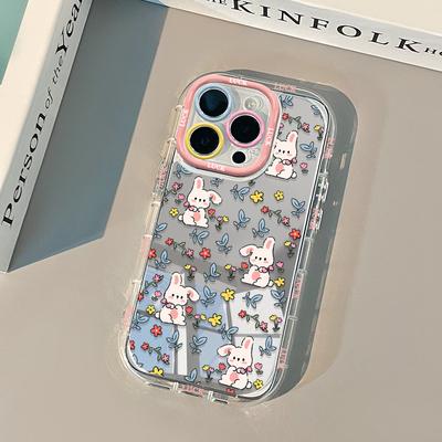 Fragrant Rabbit Pattern Mirror Surface Phone Case For iPhone 17 Pro Max Case 16 15 14 13 12 11 Pro XR XS 7 8 Plus 16E Air Cover