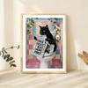 Funny Pink Bathroom Wall Decor Pooping Cat Print Toilet Wall Art Funny Cat Poster Bathroom Home Decoration Canvas Painting