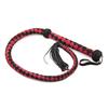 VaHppy Genuine Leather Adult SM Toys Snake Whip 108cm 250g Black/Red Fringed Ponytail Braided Conditioning Spanking