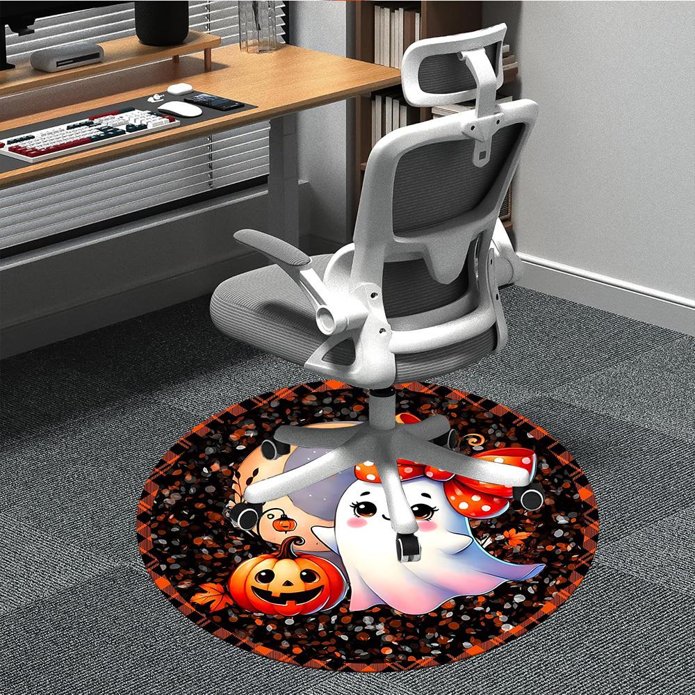 1pc Halloween Ghost Chair Carpet for Office Non-Slip, Lightweight, Machine Washable Rug for Office, Room - Holiday Decoryy251016004