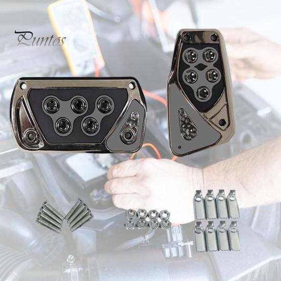 2Pcs Non-Slip Automatic Transmission Pedal Covers Replacement Kit Wear-Resistant Simple Installation Gas Pedal Brake Pedal Covers Auto Parts