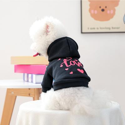 Haine drăguțe și la modă pentru animale de companie, Hanorac cald și confortabil cu broderie în formă de inimă