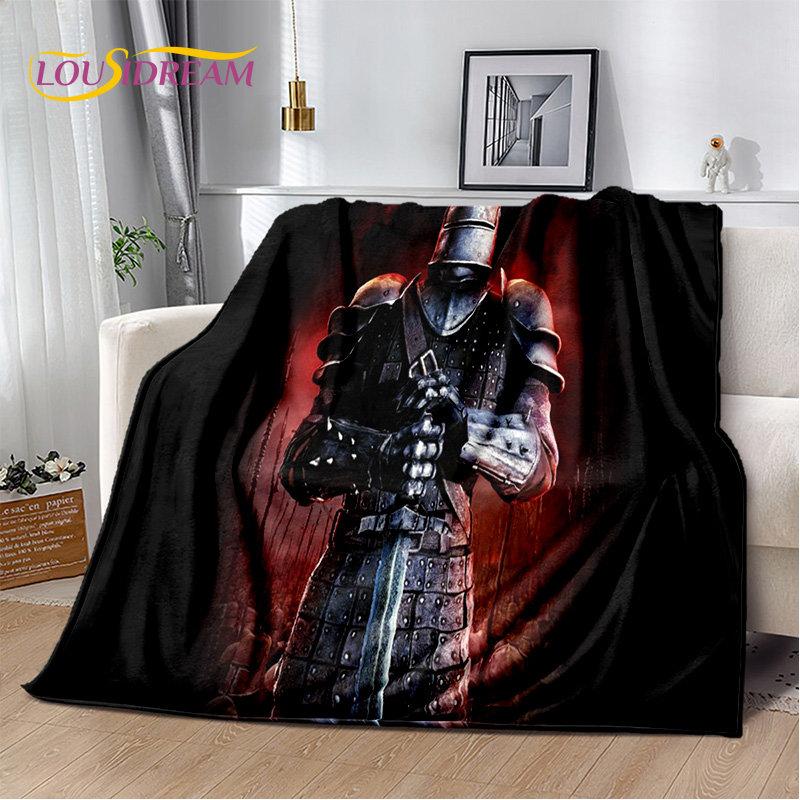 Cavalier Knight Templier Crusaders Joc pătură moale de pluș, pătură de flanel pătură pentru sufragerie dormitor pat canapea picnic
