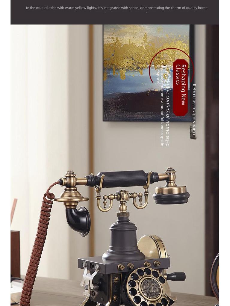 Paramount HA1892TN European Vintage Rotary Dial Telephone Home Decor Ornament
