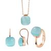 Set - LOVA LOLA VAN DER KEEN - LINEA MODA - Genuine Turquoise Crystal - 925 Sterling Silver - 2-year Warranty