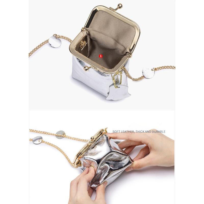 Compact Crossbody Bag Multi Functional Organizers Adjustable Chain Strap Classical Blue Waterproof Design