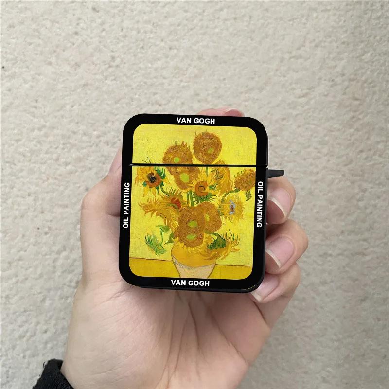 Retro Art Van Gogh Oil Painting Earphone Case For Apple AirPods Pro 2 Vintage Hard Silicone Headphone Cover For Air Pods 4 3 2 1 Airpods Pro