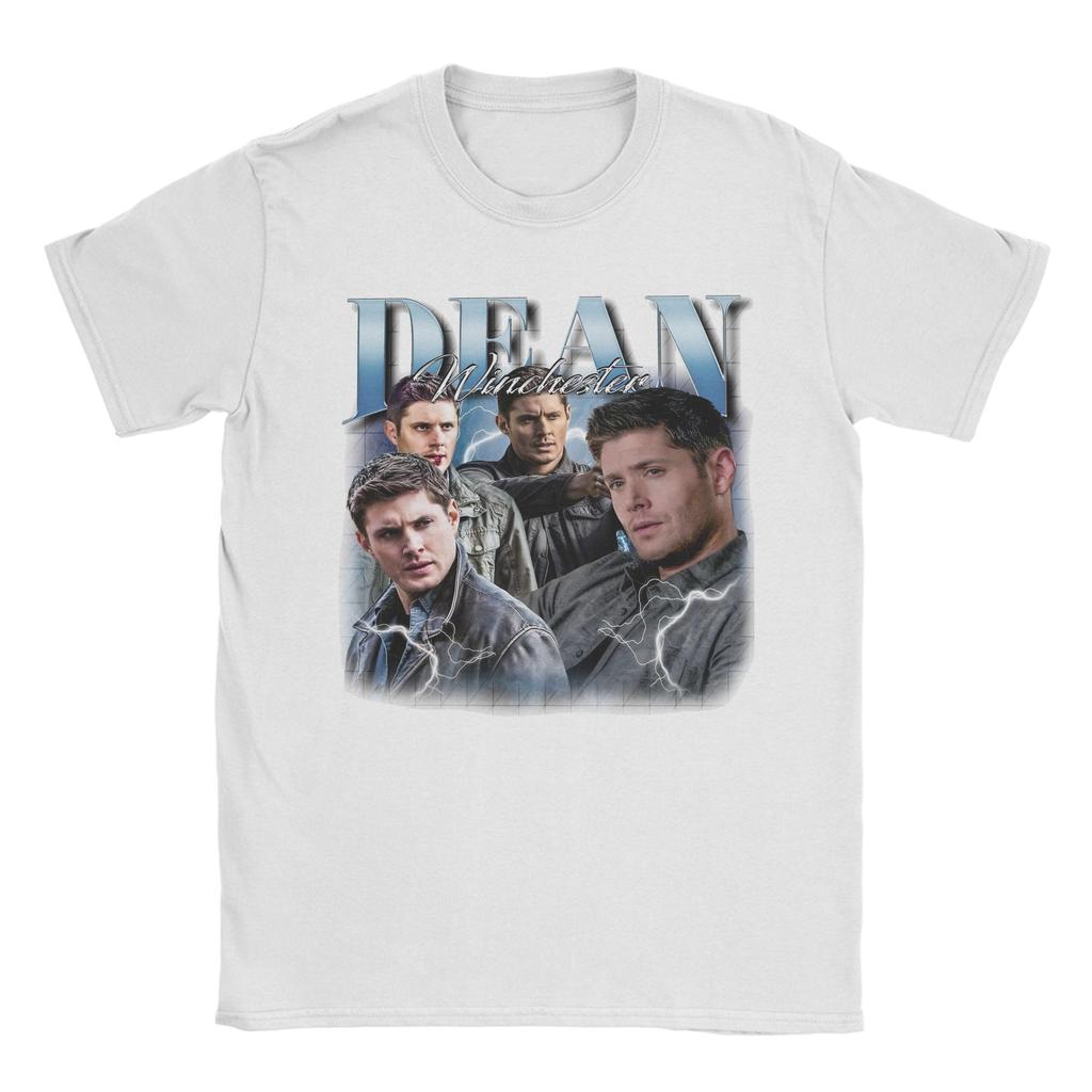 Novelty Vintage Dean Winchester Supernatural TShirts for Men Pure Cotton T Shirts  Short Sleeve Tee Shirt Gift Idea Clothing