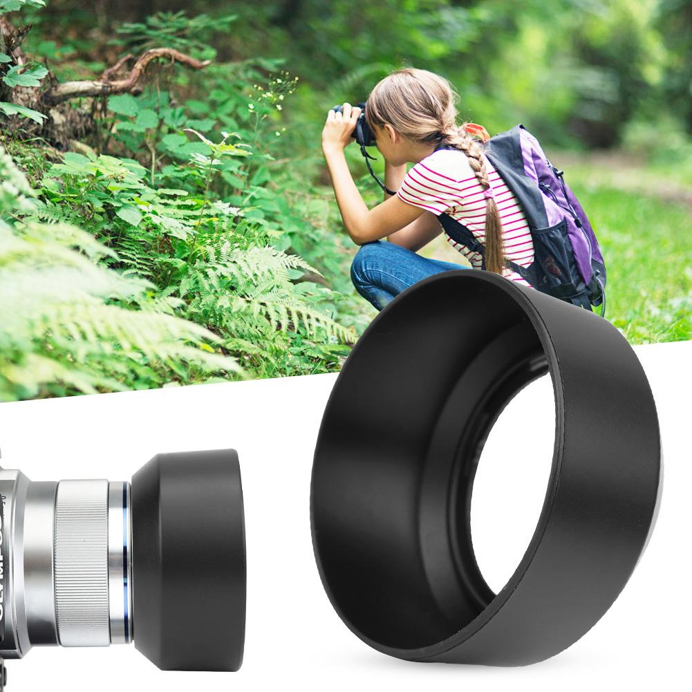 LH-40B Quality Portable Plastic Camera Lens Hood Shade for Olympus M.ZUIKO 45mm F1.8(black)