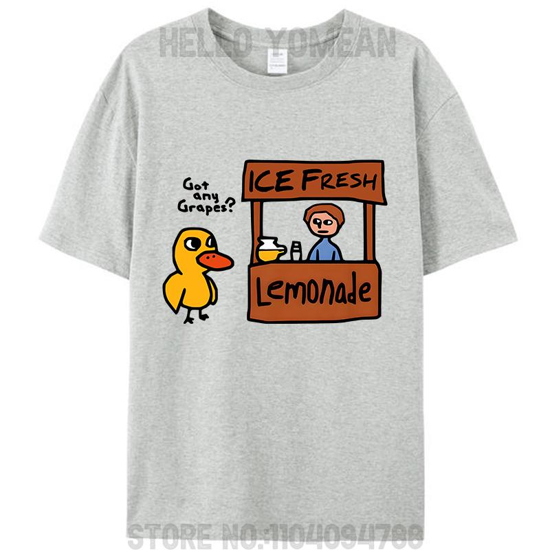 Ice Fresh Lemonade Got Any Grapes Duck Funny Saying Meme Vintage Men's T-Shirt Cotton Tee Tops