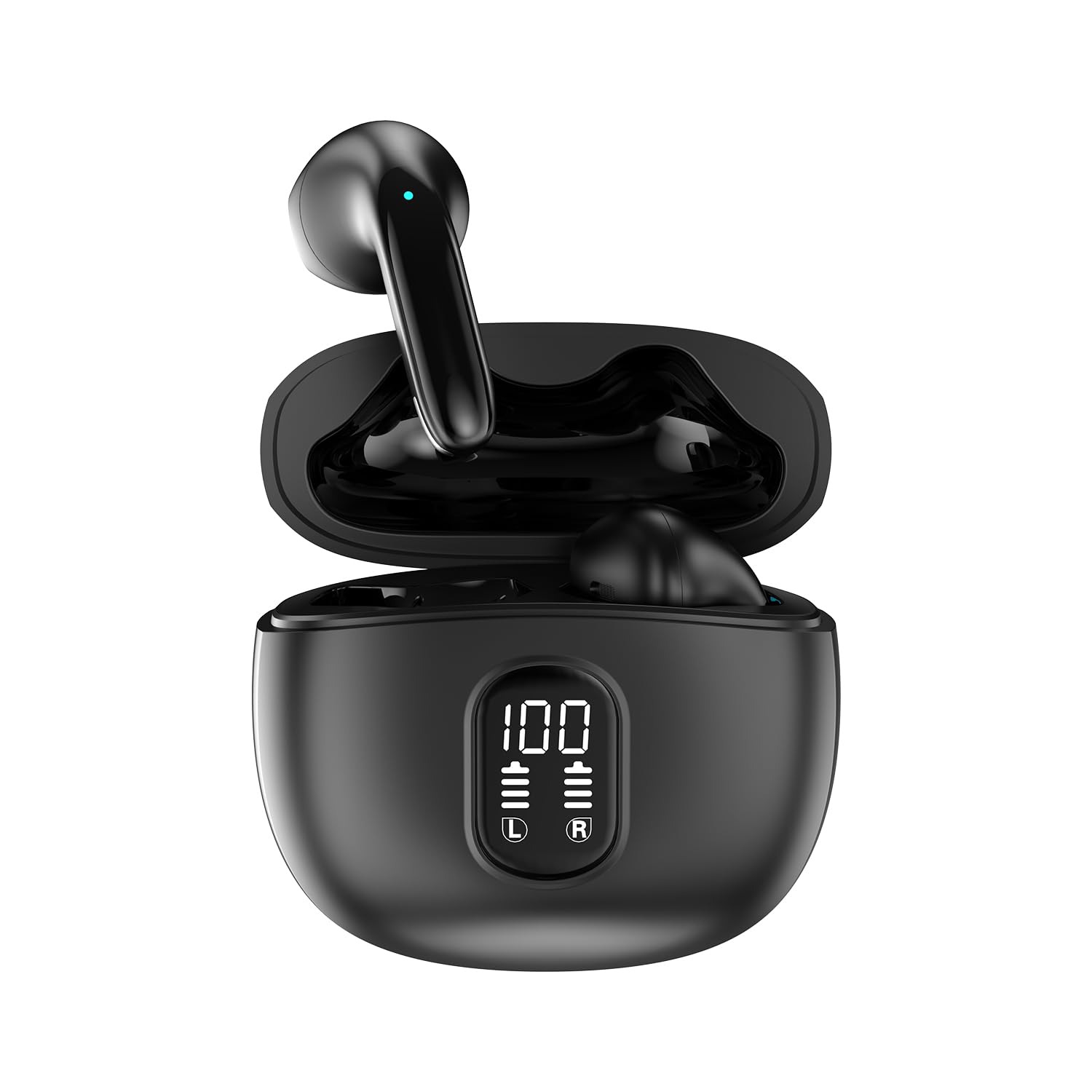 

Bluetooth Earphones with Stable Low AAC Clear Noise LED Display Charging Up to 25 Hours of Lightweight per Comfortable IPX7 Perfect for and Matte