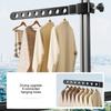 Foldable Clothes Hanger Rack with Adjustable Clamp Window Mount Rotatable Heavy Duty Indoor Balcony Clothing Drying Holder Organizer