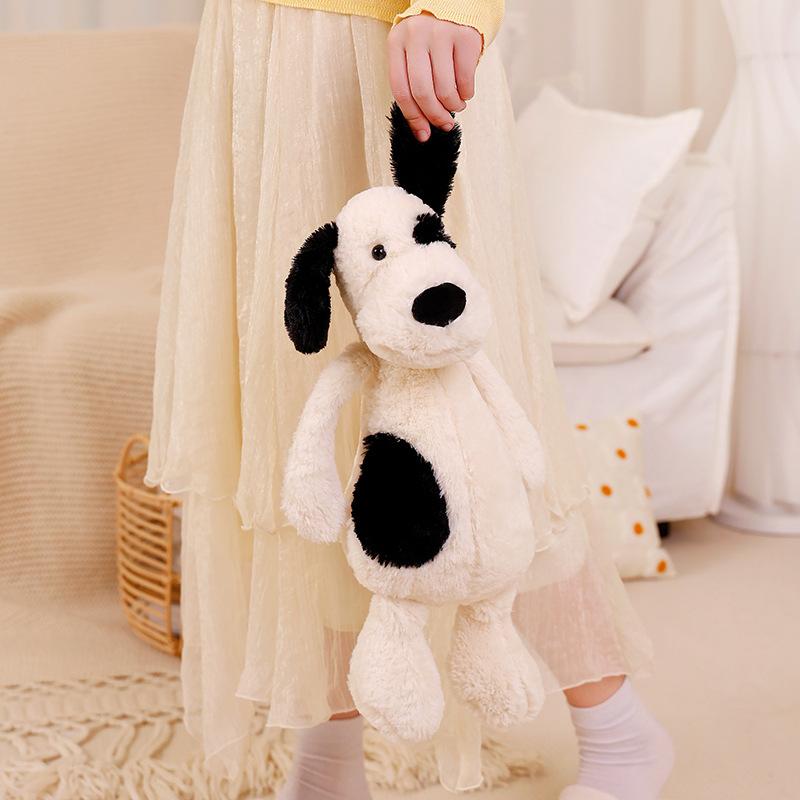 30/40CM Soft Pirate Puppy Plush Toy Black White Spot Dog Sleeping Play House Toy