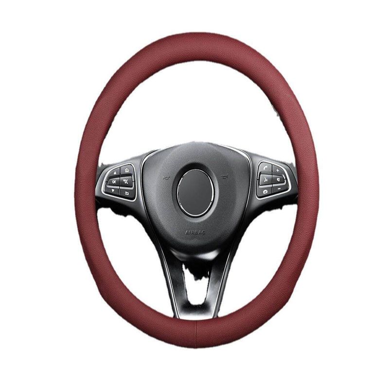 New All-Season Universal Car Steering Wheel Cover, Genuine Leather Steering Wheel Cover, Cowhide Korean Style Hand-Shaped Car Handle Cover
