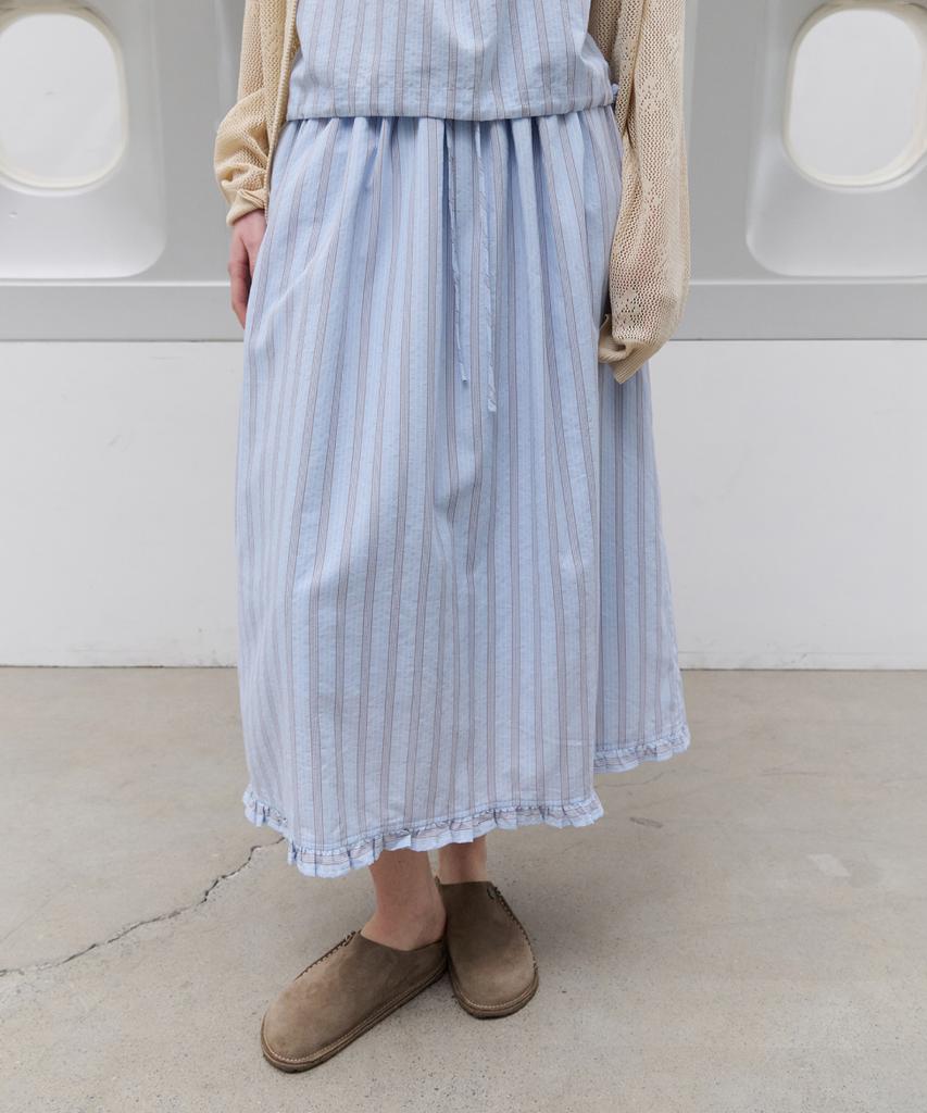 Toabe Soho Stripe Skirt (Sky Blue)