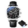 BINBOND Men's Waterproof Quartz Sports Watch with Steel Strap and Dual Eye Multifunction.