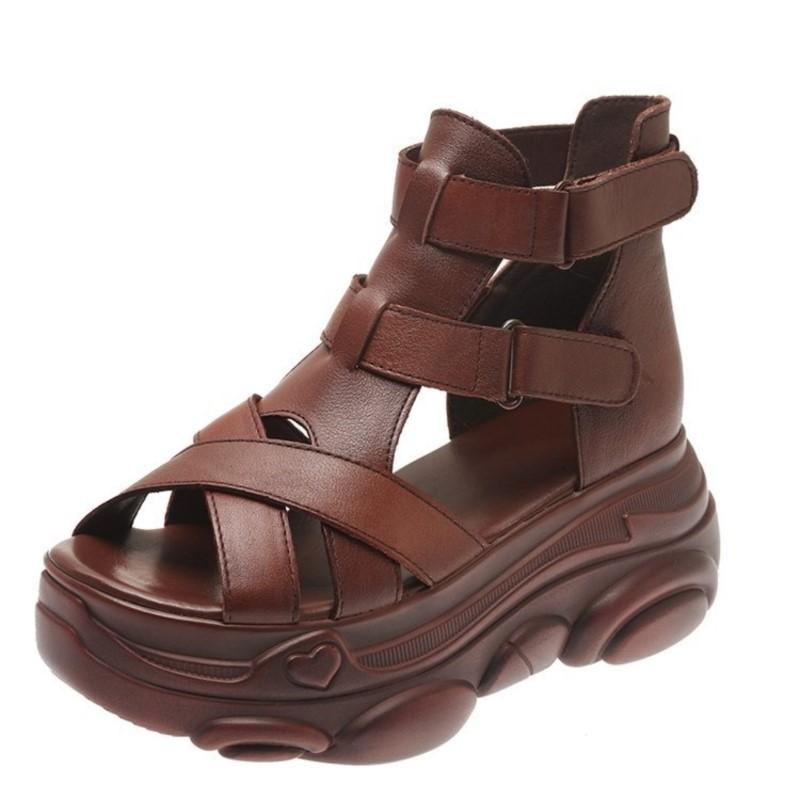 Summer Plus-size Sandals Women's Retro Roman Casual Shoes Flat Platform Platform Women's Shoes C1397