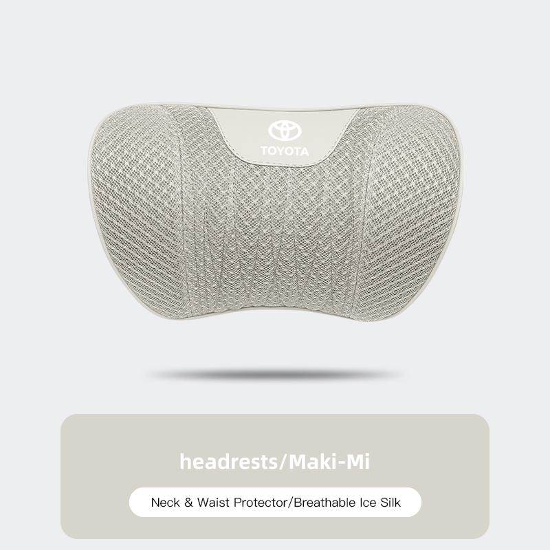 

Toyota 2026 New Hub Caps Ice Silk Fabric Car Headrest Lumbar Pillow Seat Cushion Accessories Toyota Corolla Car Sticker