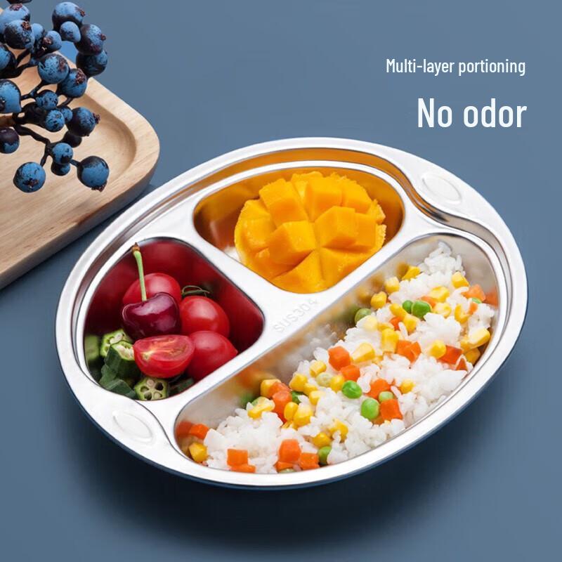 Maxcook Kids Stainless Steel Divided Meal Plate