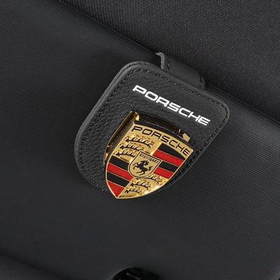 Leather Car Emblems Sunglasses Clip Holder Car Sunshade Clip Magnetic For Porsche 911 Pajun Cayenne Cayman Panamera Macan Taycan
