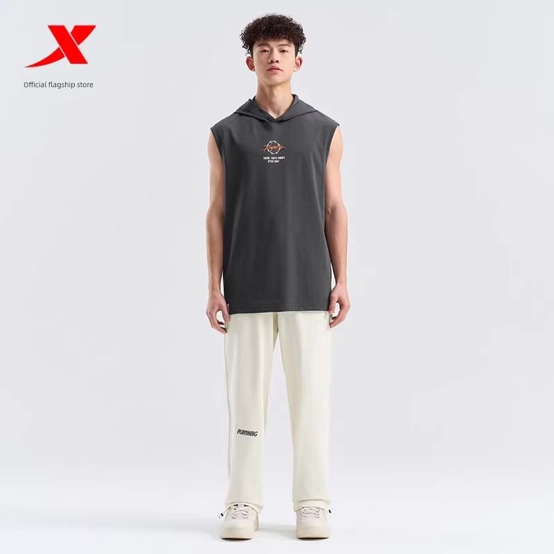 Xtep Men's Straight-Leg Pants Spring and Autumn Drawstring Hem Sports Pants Knitted Long Pants Loose Casual Pants