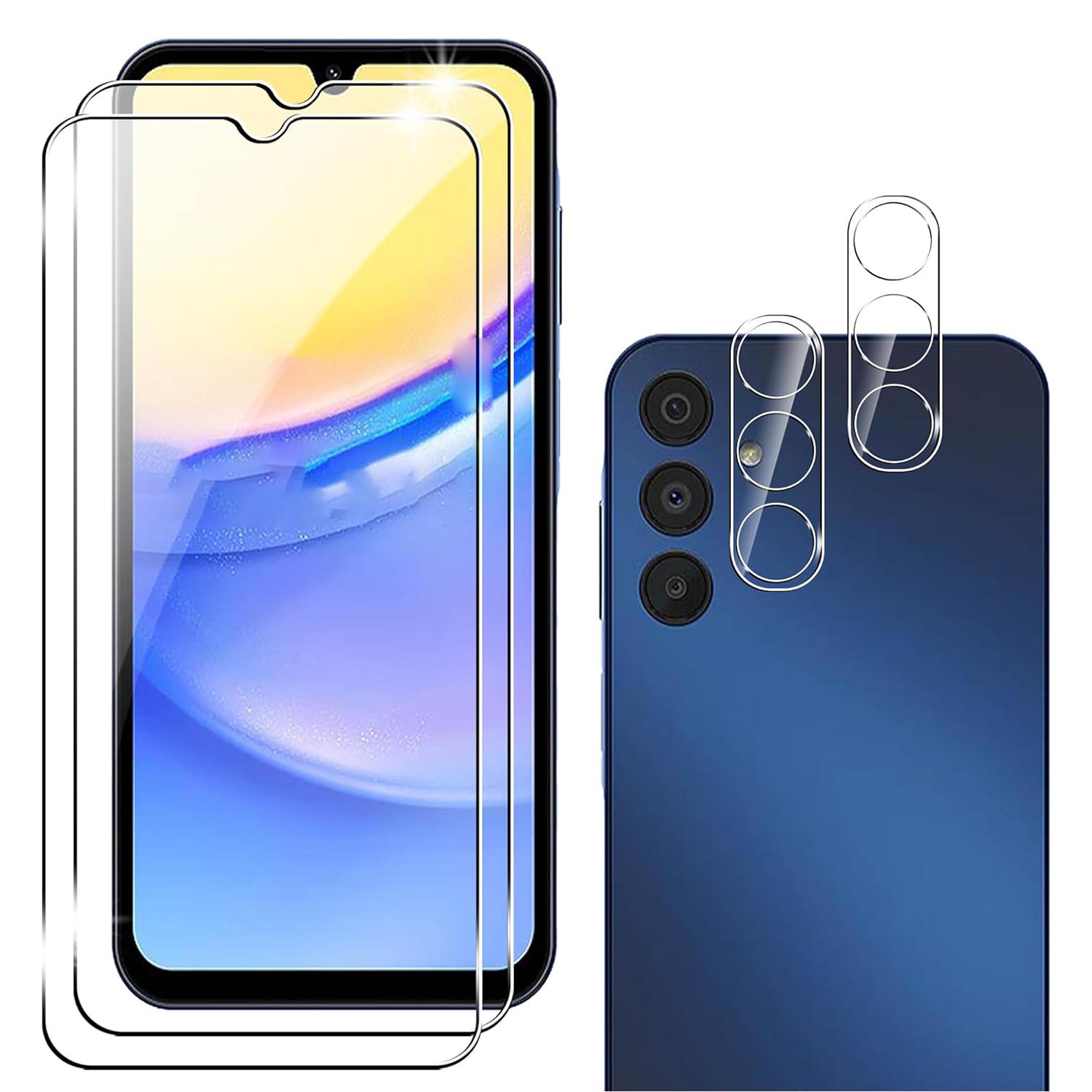 

2Pcs For Samsung Galaxy S23 FE Screen Protector High Clarity Tempered Glass Film with Camera Lens Film As Shown A