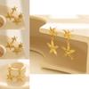 Chic Gold Starfish Pendant Earrings Trendy Gold Alloy Womens Star Shape Jewelry For Autumn