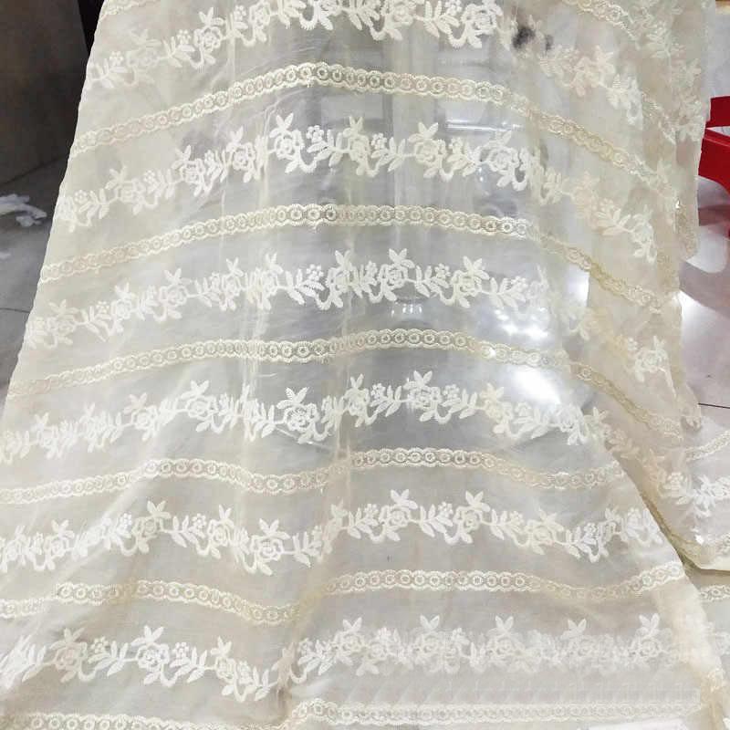 

1 метр/лот, ширина 130 см, ткань из жатого шелка абрикосового цвета с вышивкой золотой нитью, для женского платья, домашнего текстиля, аксессуаров 1Meters абрикосовый