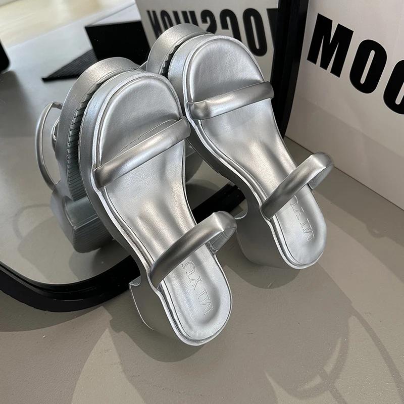 New Summer Open Toe Women's Slippers Fashion Ladies Outdoor Thick Bottom Dress Slide Sandals