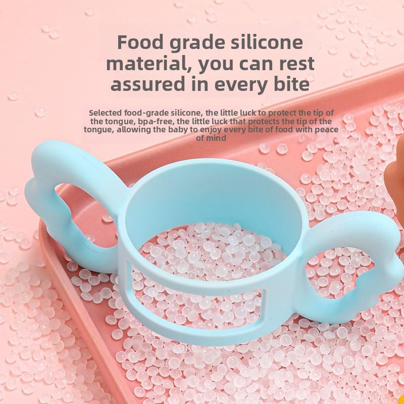 6cm Diameter Angle Wing Silicone Handle Elastic for Baby Bottle Soft Material Anti-drop Safe To Bite Milk Bottle Accessories