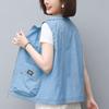 Spring and Summer Women's Short Thin Vest  Sleeveless Jacket Casual Large Size Loose Outer Wear Sunscreen Vest