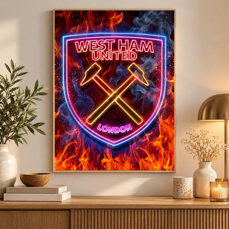West Ham United Fußball Diamond Painting Kit 5D Vollbohrer DIY Diamantmosaik Wandkunst Heimdekoration