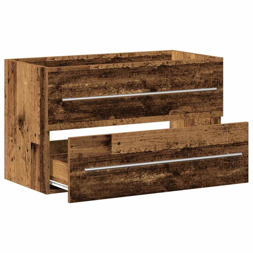 Bathroom Vanity Cabinet with Rustic Wood Look 80 X 38.5 X 48 Cm