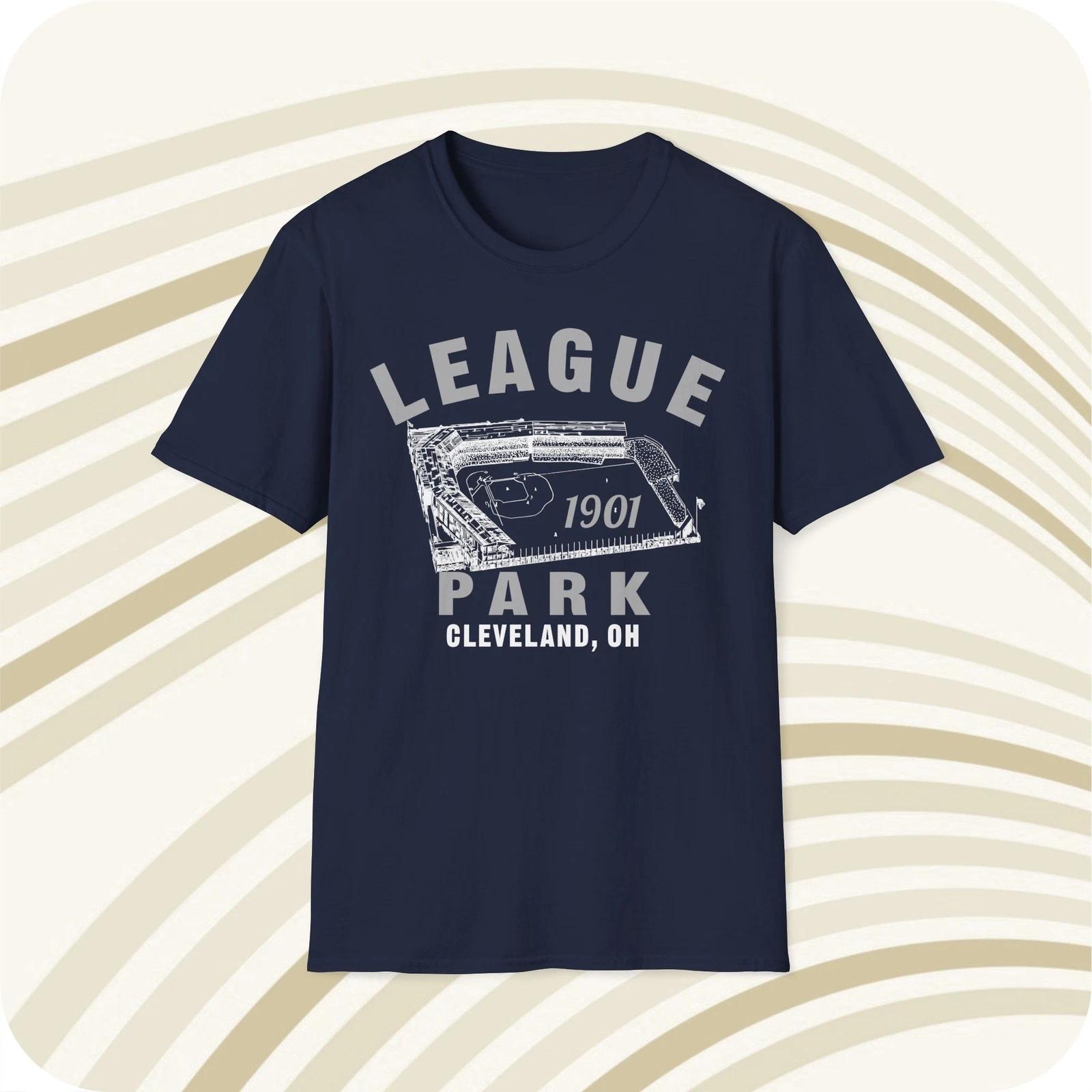 Throwbackmax League Park 1901 Classic Cut Baseball T shirt - Cleveland Gaurdians XL