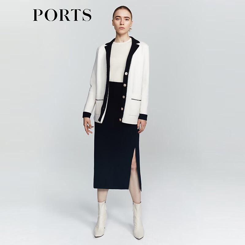 PORTS Women's V-Neck Contrast Slim-Fit Wool Blend Knit Sweater