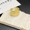 PANJBJ 925 Sterling Silver Geometric Black Stone Rings for Women Girl Korean Simple Adjustable Couple Jewelry Dropshipping